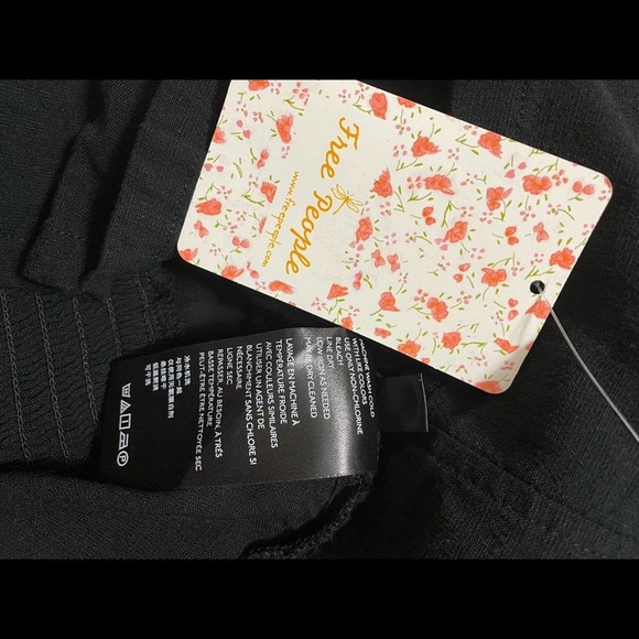 Free People Boho Black One Shoulder Top Medium - Picture 8 of 9